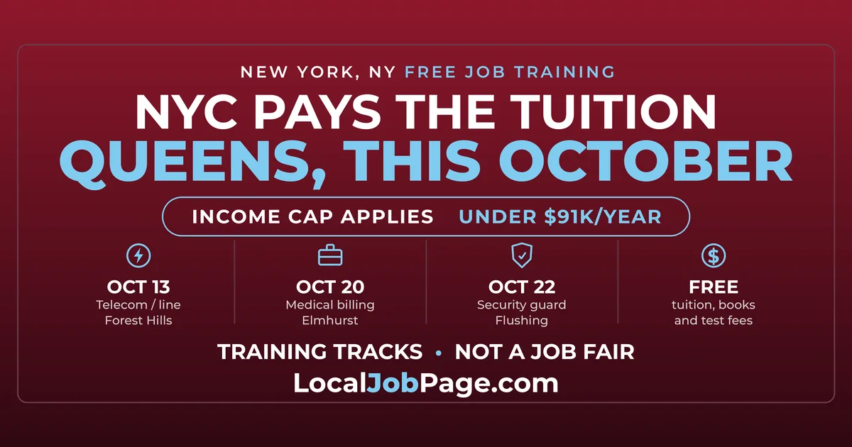 NYC Will Pay for Your Job Training: Free Queens Sessions This October
